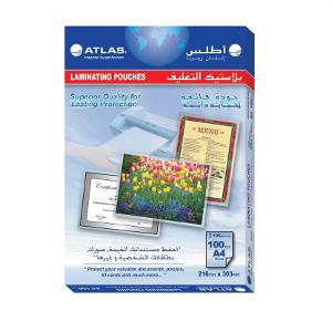 Atlas Laminating Pouches 216 x 303 mm A4 Pack Of 100-130142022 Atlas Laminating Pouches 216 x 303 mm A4 Pack Of 100-130142022