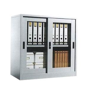 Metal cabinet Sliding doors With Glass size 90x90x40cm Grey