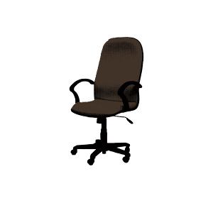 Economy Chair (Plastic Base) W/Wheels & Arm, High Back