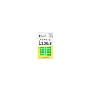 Maco Color Coding Lables Round, 1/2 Green/Yellow