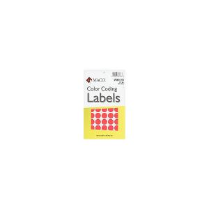 Maco Color Coding Lables Round, 1/2 R.Red