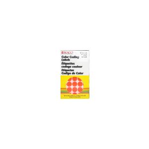 MACO" Color coding labels. Round, 3/4" Red