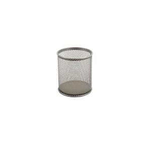 Silver metal mesh desk set pen cup