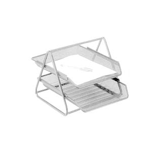 Silver mesh document tray 2 divisions