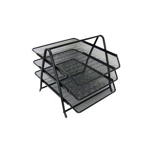 Black Mesh Document Tray 3 Divisions-130142027 Black Mesh Document Tray 3 Divisions-130142027