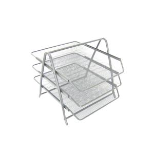 Silver Mesh Document Tray 3 Divisions Silver Mesh Document Tray 3 Divisions