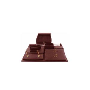 Desk Set 8 Piece PVC Brown color