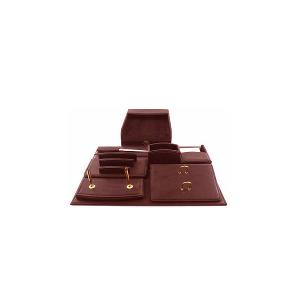Desk Set 8 Piece PVC Brown color Desk Set 8 Piece PVC Brown color