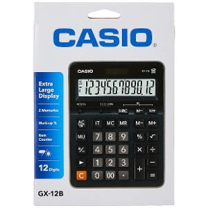 Casio Calculator 12 Digits Plastic Keys (GX-12B-BK-W-DC)-13014736 Casio Calculator 12 Digits Plastic Keys (GX-12B-BK-W-DC)-13014736