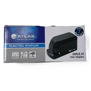 Atlas Electric Stapler, 45 Sheets, Staples Size 24/6,8,10 Black Atlas Electric Stapler, 45 Sheets, Staples Size 24/6,8,10 Black