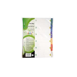 Mospas plastic divider 6 colored divisions Mospas plastic divider 6 colored divisions