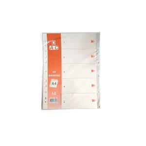 Dac plastic divider 1-5 grey