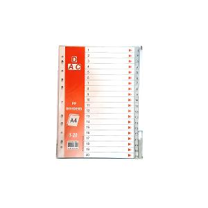 Dac plastic divider 1-20 grey Dac plastic divider 1-20 grey