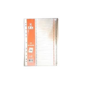 Dac plastic divider 1-31 grey Dac plastic divider 1-31 grey