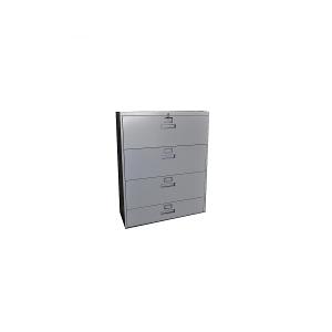 Lateral Metal Filing Cabinet 4 Drawers, Grey (High Quality)