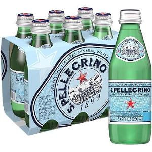San Pellegrino Sparkling Natural Mineral Water Glass Bottle 250ml x 6 Pieces
