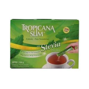 Tropicana Slim Sugar Calorie Free Sweetener With Stevia 100 Sachets 150g