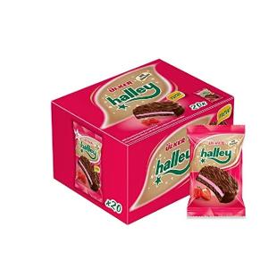 ULKER Halley Single Coated Biscuits Milk Chocolate Strawberry  20 x 26g