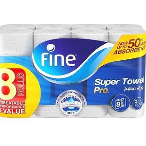 Fine Household Super Kitchen Towel PRO 60 Sheets 3 Ply 8 Roll Fine Household Super Kitchen Towel PRO 60 Sheets 3 Ply 8 Roll