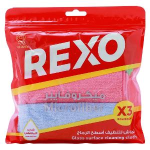 Rexo Microfiber Glass Surface Cleaning Cloth 30 x 30 cm Pack Of 3 Rexo Microfiber Glass Surface Cleaning Cloth 30 x 30 cm Pack Of 3