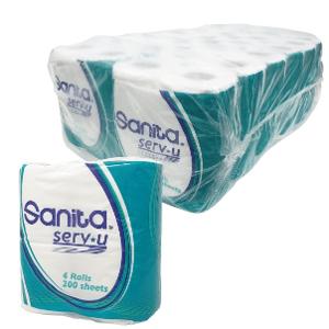 Sanita Serv-U Toilet Tissue 4 Roll Per Box 2 Ply 200 Sheets Sanita Serv-U Toilet Tissue 4 Roll Per Box 2 Ply 200 Sheets