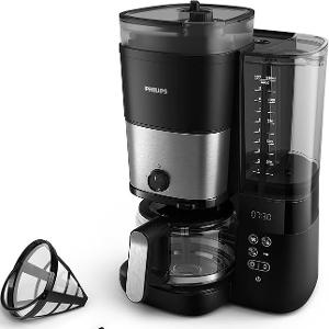 Philips All-in-One Drip Coffee Maker With Grinder, 1000W, 1.25L 15 Cups Auto Off function, Timing Controlled Brewing Program, Duo Beans Container Black Philips All-in-One Drip Coffee Maker With Grinder, 1000W, 1.25L 15 Cups Auto Off function, Timing Controlled Brewing Program, Duo Beans Container Black