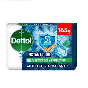 Dettol Antibacterial Soap Bar Instant Cool 165G Dettol Antibacterial Soap Bar Instant Cool 165G