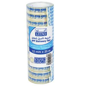 Leeno-Transparent plastic tape 12mm x 25m Pack/12 Leeno-Transparent plastic tape 12mm x 25m Pack/12