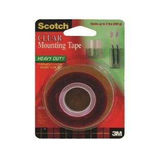 Scotch Mount Clear Tape 1 in x 60 in (2.54cm x 1.52m) | Holds 6.8 kg whole roll | Transparent color | Multi-Surface| Easy to use | No Tools | Double Sided Adhesive Tape | 1 roll/pack