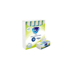 Fine Facial Tissues Fluffy Cotton 150 Sheet x 2 Ply 10/Pack