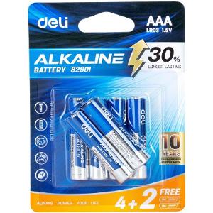 Deli Alkaline Battery AAA 1.5V 4+2/Pack (82901)