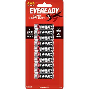 Eveready Batteries 1.5V Super Heavy Duty AAA 10/Pack Eveready Batteries 1.5V Super Heavy Duty AAA 10/Pack