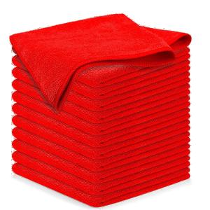Microfiber Cleaning Cloth 40 x 40cm Pack Of 12 Red Microfiber Cleaning Cloth 40 x 40cm Pack Of 12 Red