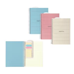 Foldermate Spiral Notebook 80g 70 Sheets A5 with Removable Ruler with label and Post-it Notes