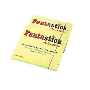 Fantastick Yellow Stick Note 76mm x 76mm