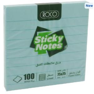 Roco Lined Self Stick Notes 100 Sheets Size 75x75mm (3x3) Blue Roco Lined Self Stick Notes 100 Sheets Size 75x75mm (3x3) Blue
