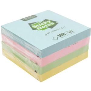 Roco Full Adhesive Self Stick Notes Size 75 x 75mm (3x3) 100 Sheets Per Pad/4 Pads Assorted Pastel Color Roco Full Adhesive Self Stick Notes Size 75 x 75mm (3x3) 100 Sheets Per Pad/4 Pads Assorted Pastel Color