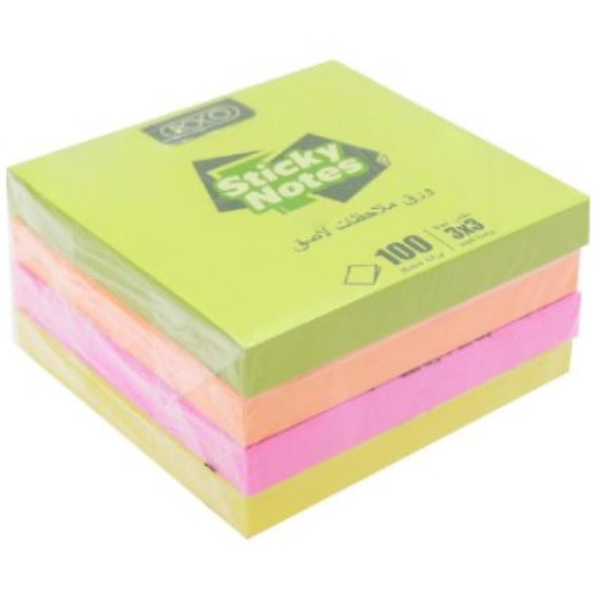 Roco Sticky Note Roco Neon Stick Notes Size 75 x 75mm (3x3) 100 Sheets Per Pad/4 Pads ...