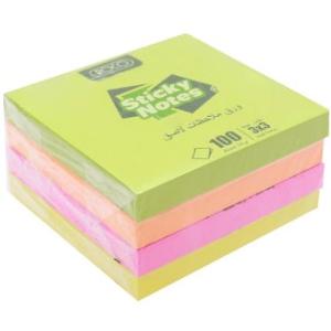 Roco Neon Stick Notes Size 75 x 75mm (3x3) 100 Sheets Per Pad/4 Pads Assorted Color Roco Neon Stick Notes Size 75 x 75mm (3x3) 100 Sheets Per Pad/4 Pads Assorted Color