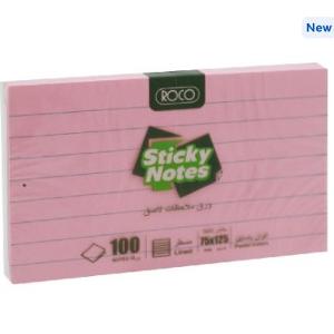 Roco Lined Self Stick Notes 100 Sheets Size 75x125mm (3x5) Pink Roco Lined Self Stick Notes 100 Sheets Size 75x125mm (3x5) Pink