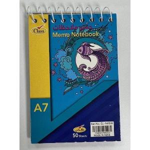 Class Memo Spiral Note Book A7 (7.5cmx11cm) 50 Sheets Pack/8 Pcs Class Memo Spiral Note Book A7 (7.5cmx11cm) 50 Sheets Pack/8 Pcs