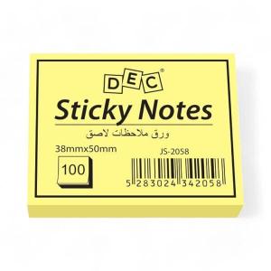 DEC Sticky notes 38mm*50mm,100sheet s,Pastel yellow pack/12 DEC Sticky notes 38mm*50mm,100sheet s,Pastel yellow pack/12