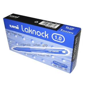 Uni-Ball Lacknock with grip, retractable, blue Uni-Ball Lacknock with grip, retractable, blue