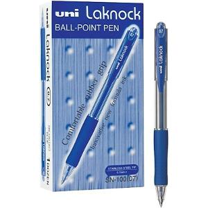 Uni-Ball Lacknock With Grip, Retractable, Blue 0.7mm Pack Of 12 Uni-Ball Lacknock With Grip, Retractable, Blue 0.7mm Pack Of 12