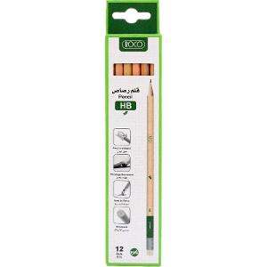 Roco Pencil (HB/With Eraser) 12/Pack - Natural Wood