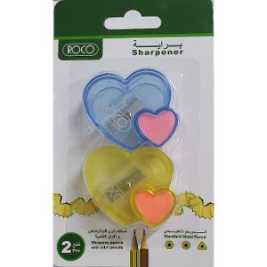 Roco Sharpener Heart Shape With Eraser Single Hole 2Pcs