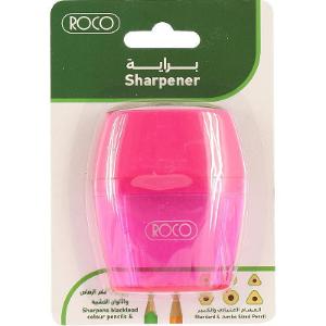 Roco Sharpener Transparent Pink Double Hole Roco Sharpener Transparent Pink Double Hole