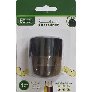 Roco Sharpener Triangle Shape Container Double Hole Black