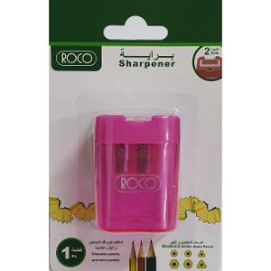 Roco Sharpener Square Container Double Hole Pink
