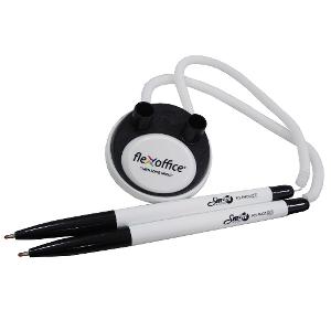 Flex Office Double Ball Pen with Holder Black